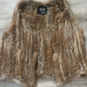 525 AMERICA Luxe Rabbit Fur Vest Sz S